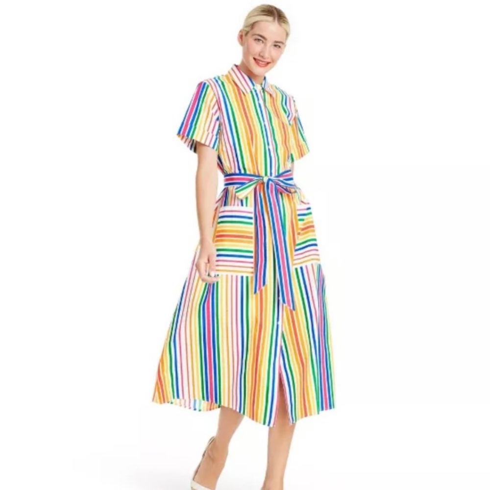 2 Christopher John Rogers Rainbow Shirt Dress